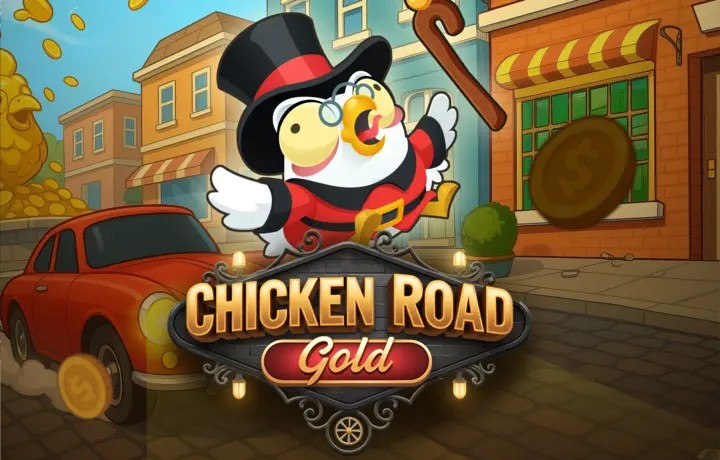 Chicken Road Gold slot visual from InOut available on rainbetcasino.online