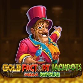 Gold Factory Jackpots Mega Moolah online game logo by Aurum Signature Studios on rainbetcasino.online