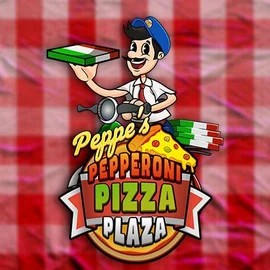 Peppe’s Pepperoni Pizza Plaza online game logo by Pragmatic Play on rainbetcasino.online