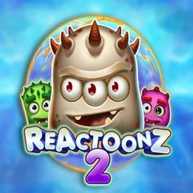 Reactoonz 2 online game logo by Play'n GO on rainbetcasino.online
